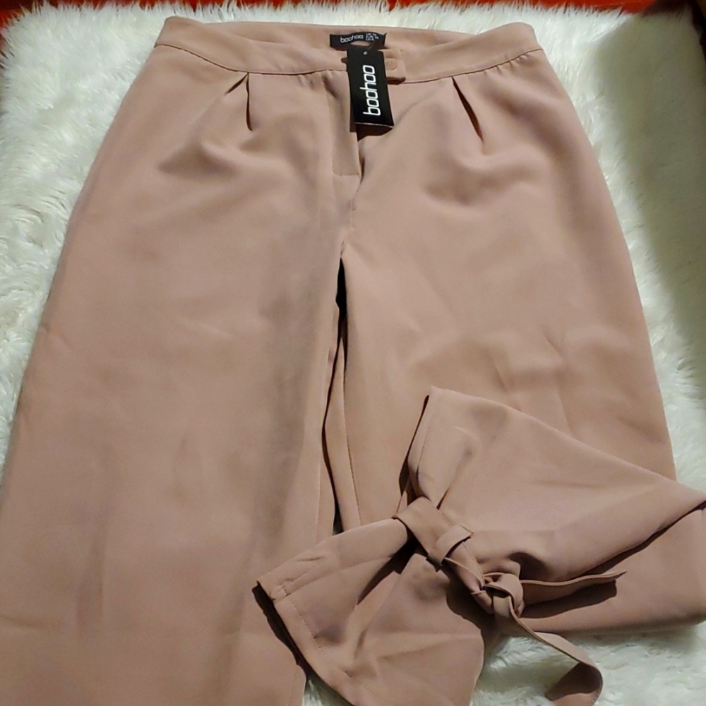 Tie Ankle Slim Leg Trousers
